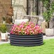 image 2 of Outsunny Galvanised Planter with Gloves, 120 x 120 x 43cm, Dark Grey | Grey | Dark Grey