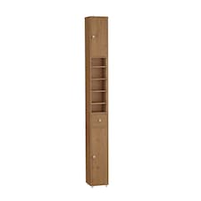 SoBuy BZR34-II-PF,Tall Bathroom Storage Cabinet with 4 Adjustable Shelves and 1 Drawer | Brown | Dark Brown | 1