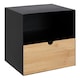 image 1 of Joliet 1 Drawer Wallmounted Bedside Table in Black & Bamboo