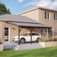 image 1 of Felt Shingle Roof Car Port 4 Post - Wood - L200 x W722 cm - Rustic Brown Brown