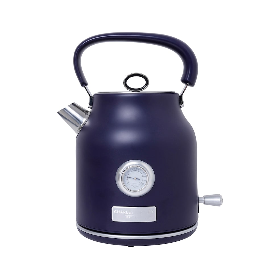 image 1 of Charles Bentley 1.7L Kettle & 4 Slice Toaster Matt Dark Blue and Silver