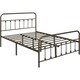 image 2 of Yaheetech Full Classic Iron Platform Bed with High Headboard and Footboard Bronze