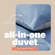 image 3 of Silentnight 10.5 Tog Seersucker Coverless Duvet and Pillowcase Set N/A | Blue/Grey | King