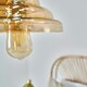 image 3 of ValueLights Antique Brass Pendant Ceiling Light with Rippled Amber Glass Shade