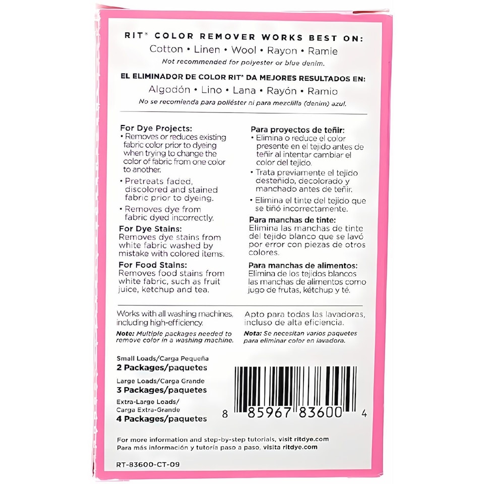 image 1 of Rit Colour Remover Powder - Dye Removal for Fabric 2oz