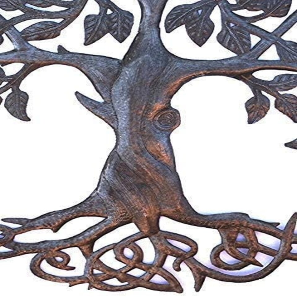 image 1 of Tree of Life Metal Wall Decor - Large 59cm (23") Iron Art for Garden & Home Indoor/Outdoor Wall Hanging