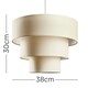 image 3 of ValueLights Vermont Fabric N/A Cream Tiered Ceiling Pendant Shade and LED Bulb