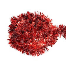 Red Deluxe Christmas Tinsel 1.8m