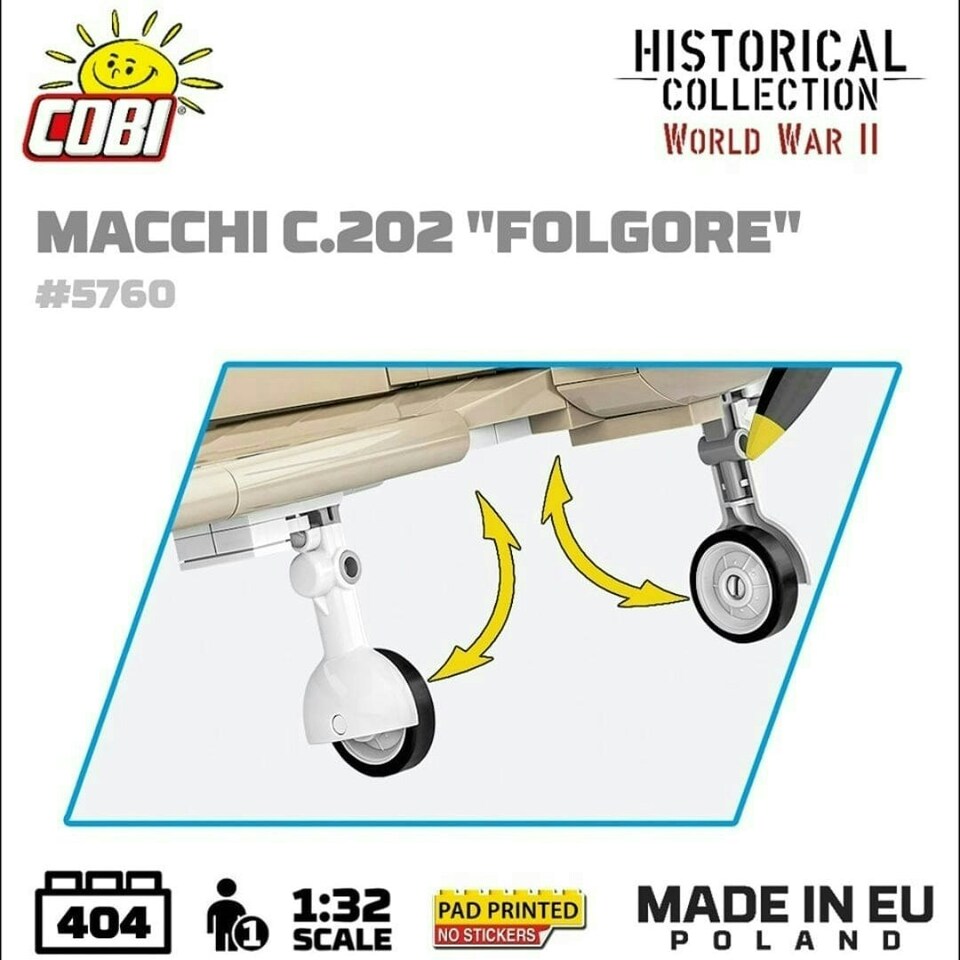 image 1 of Macchi C. 202 Folgore brick plane model - COBI 5760 - 405 bricks