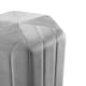image 3 of Living and Home Minimal Hexagonal Velvet Footstool Ottoman with Stripes, Grey