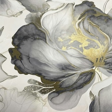 Elysian Floral Black & Gold Wallpaper Black