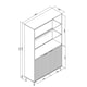 image 5 of Grey Display Cabinet 100cm Ribbed Doors Gold Legs Modern Storage Unit | Grey