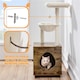 image 6 of Yaheetech Small Cat Litter Box Enclosure with Cat Tree Brown | Rustic Brown/Beige | One Size
