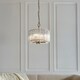 image 2 of Valentina Pendant Ceiling Light Brushed Aged Brass Plate & Clear Glass 3x E14
