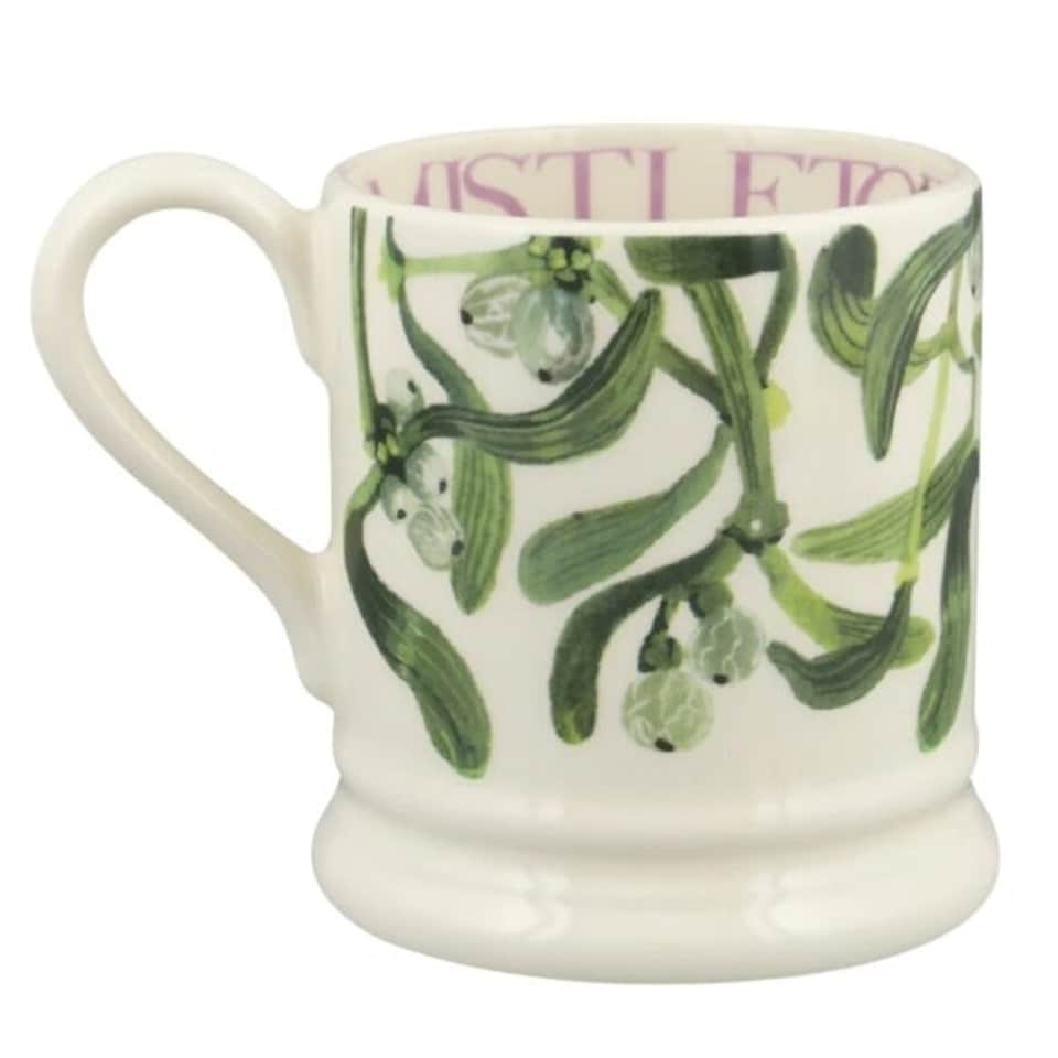 image 1 of Mug: 1 x 300ml Emma Bridgewater Mistletoe Half Pint Mug, Ceramic White