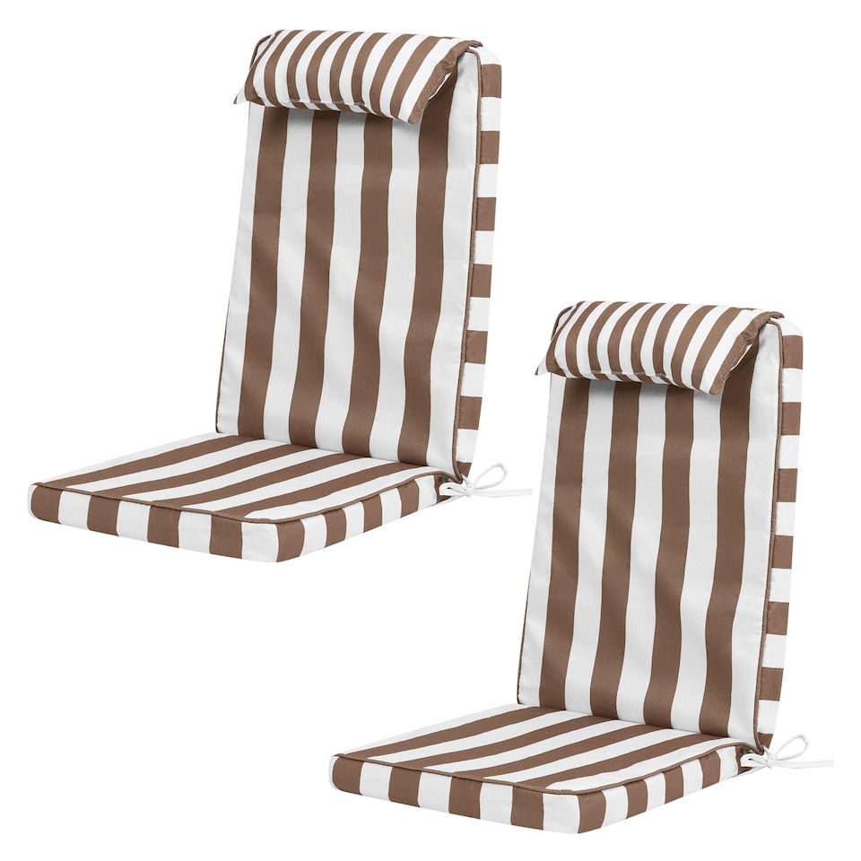 image 1 of High Back Seat Pad Deck Stripe, Cushion, Chocolate