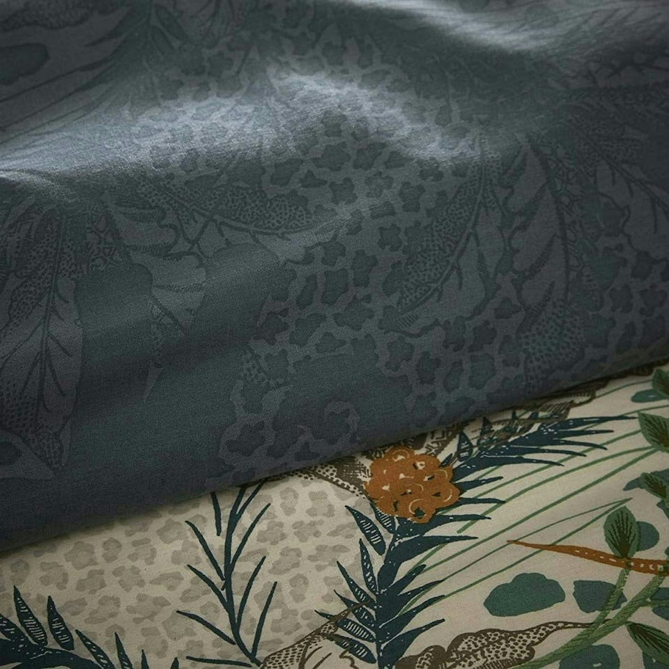 image 1 of Portfolio Home Savannah Safari Elephants Soft Easy Care Bed Linen Bedding Duvet Cover Quilt Set With Pillow Case Blue | Double