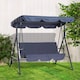 image 1 of 3 Seater Grey Garden Swing Chair Seat Hammock Swinging Metal Furniture
