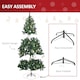 image 6 of HOMCOM 1.8m 6ft PreLit Artificial Christmas Tree 200 LED Xmas Tree Holiday Decor with Decorative Balls Ornament Metal Stand