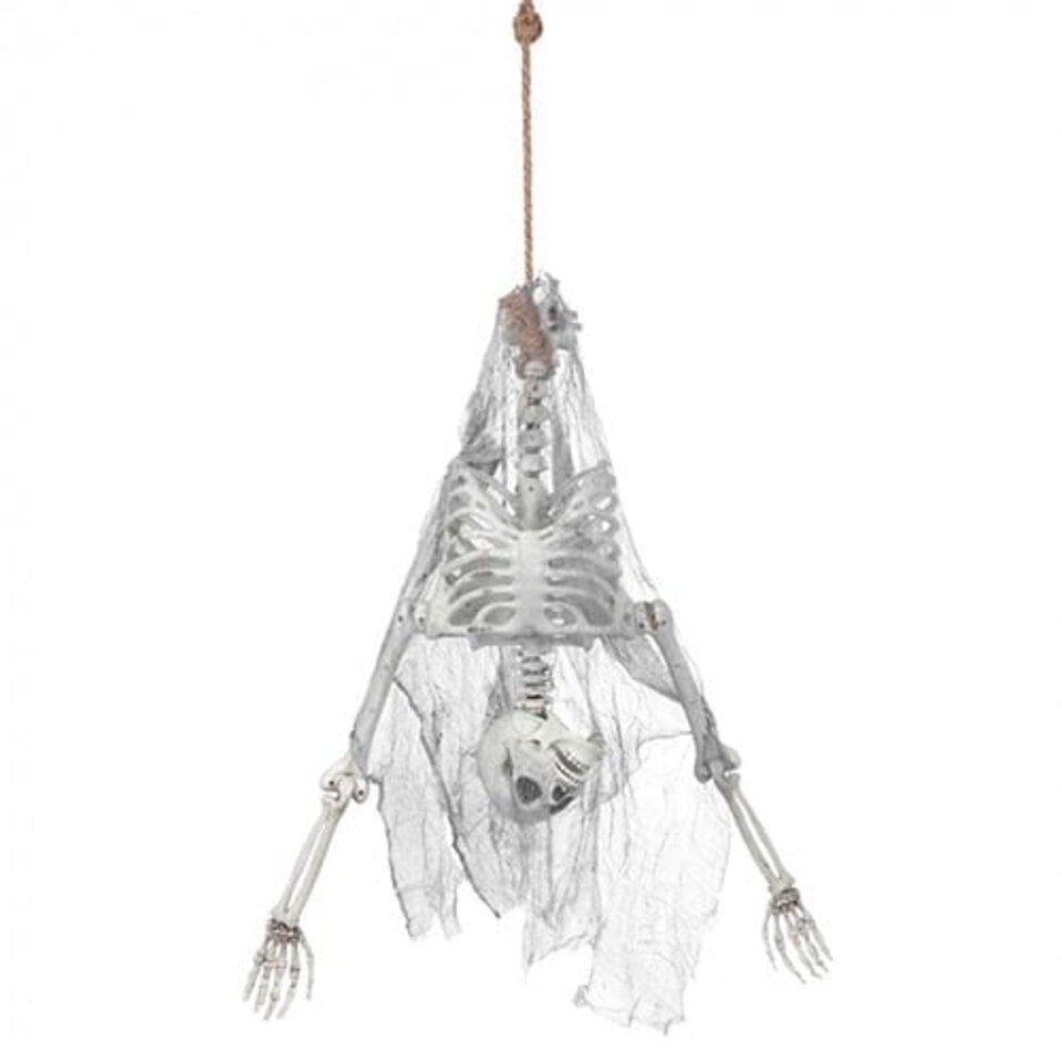 image 1 of Skeleton Upside Down Halloween Hanging Prop Decoration 140cm