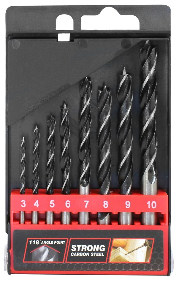 image 1 of Dekton 8pc Wood Drill Bit Set Spur With Sharp Point, High Cutting Speeds, W-Shap