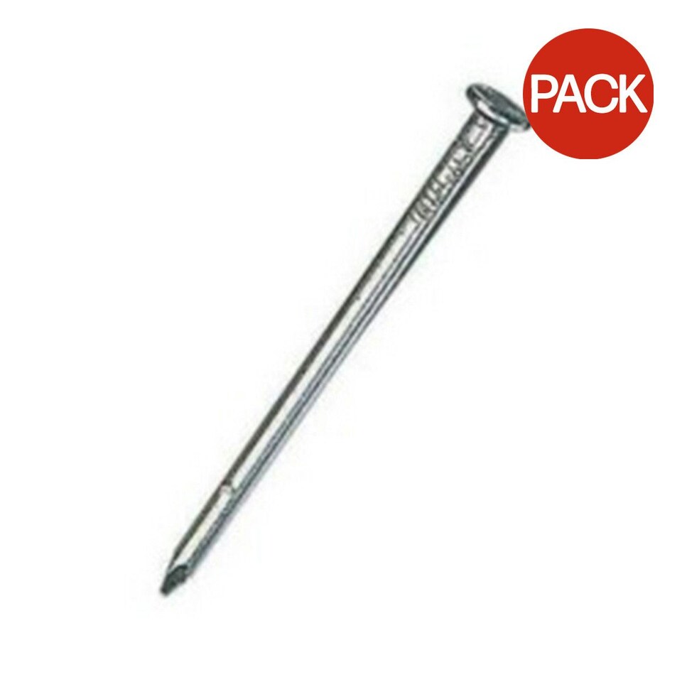 Securit Bright Round Nails (Pack of 10) - Silver - 65mm x 3.3mm