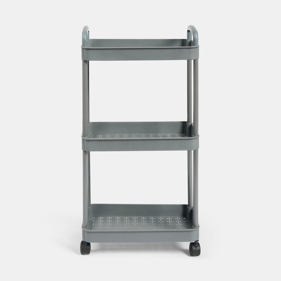 image 1 of OHS 3 Tier Storage Trolley Cart Bathroom Kitchen Rolling Organiser