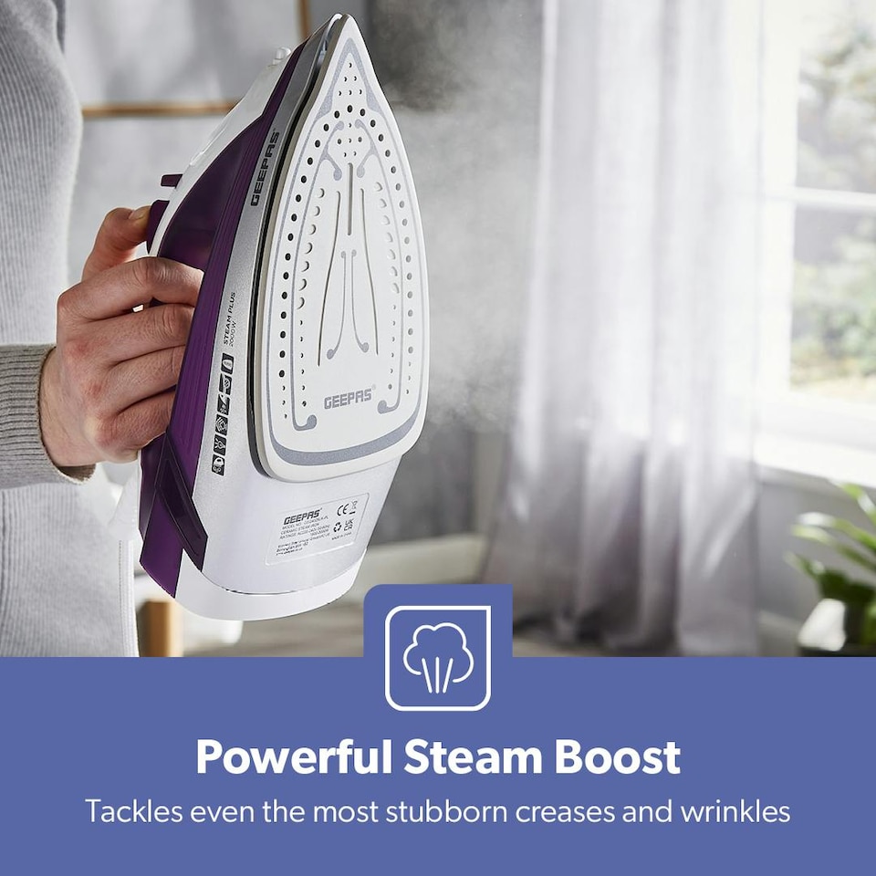 image 1 of GEEPAS Steam Iron  2000W Purple