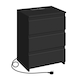 image 1 of Yaheetech Simple 3-Drawer Vertical End Table with Charging Station