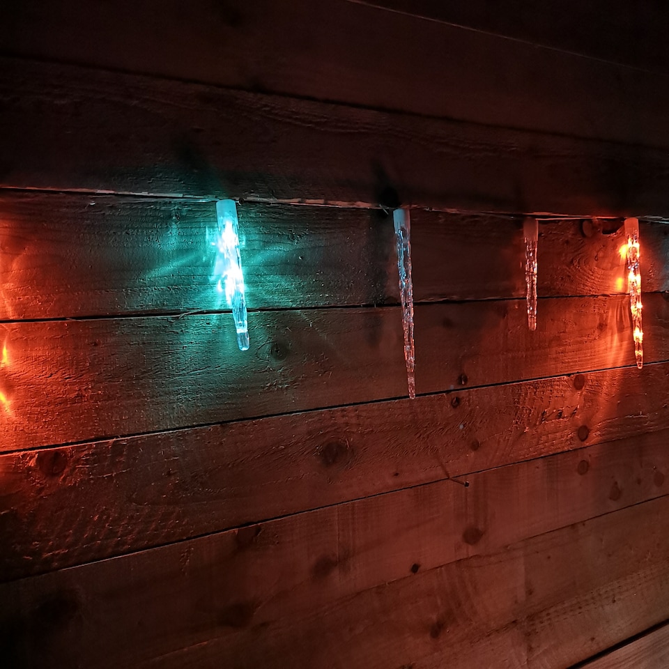 image 1 of 72 LED 6.9m Premier 24 Indoor Outdoor Icicle Shape Christmas Chaser Lights in Rainbow