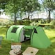 image 2 of Outsunny 2 Room Camping Family Tent for 3-4 Man, 3000mm Waterproof, Green