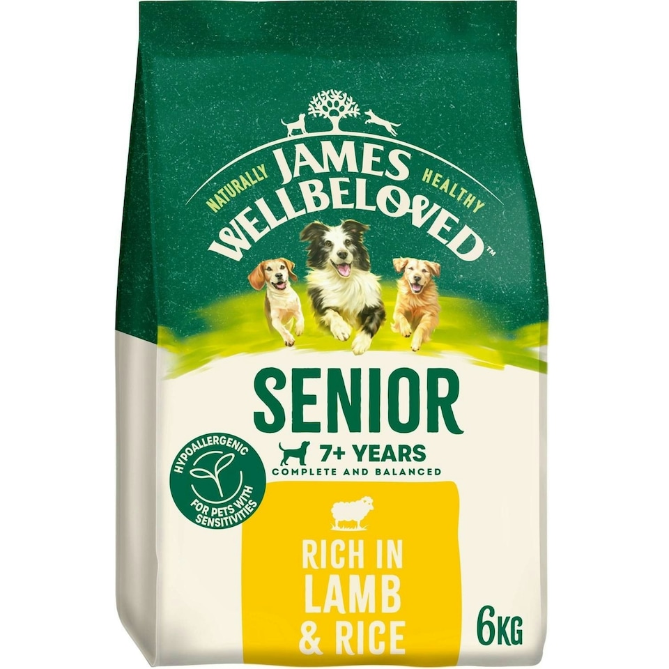 image 1 of James Wellbeloved Natural Senior Complete Dry Dog Food Lamb & Rice 6kg