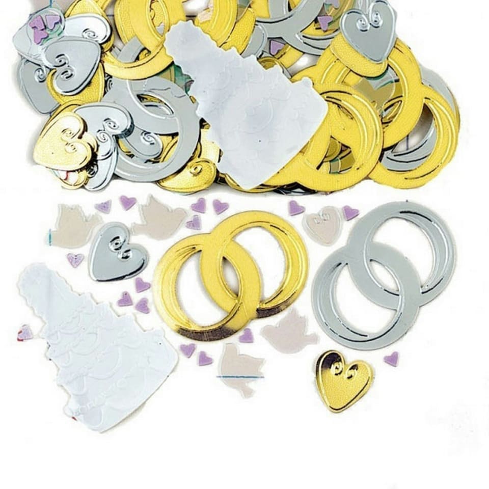 Amscan Metallic Jumbo Confetti - Bridal Bells - Gold/Silver - One Size