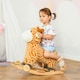 image 2 of HOMCOM 2-IN-1 Kids Plush Ride-On Rocking Gliding Horse Giraffe-shaped Yellow