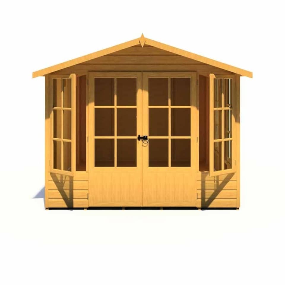 image 1 of Delmora 8 x 12 Shiplap Summerhouse - Wood - L392.1 x W261.3 x H217.4 cm Brown