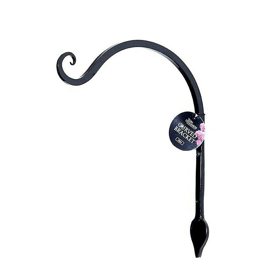 Hanging Basket Curved Bracket Leaf Detail - 23cm