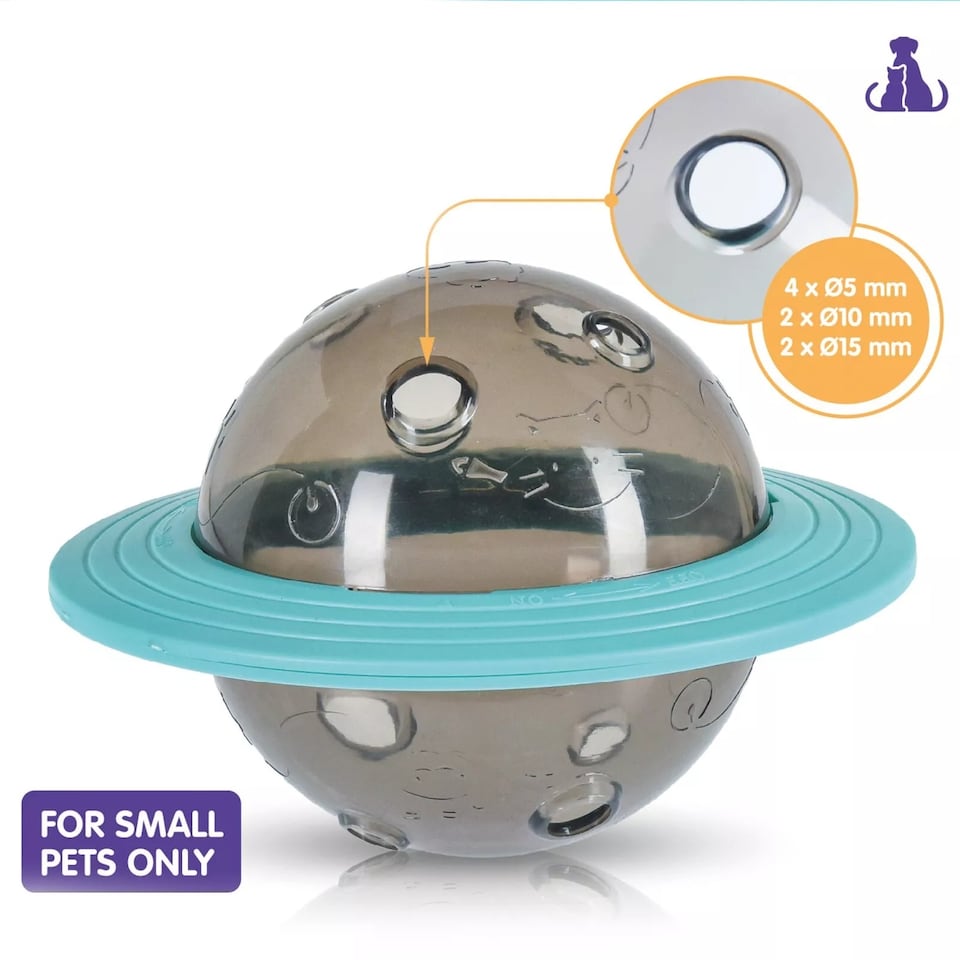 image 1 of Small Pets Cat Treat Dispensing Tumbler Ball Interactive Slow Feeder Play Toy