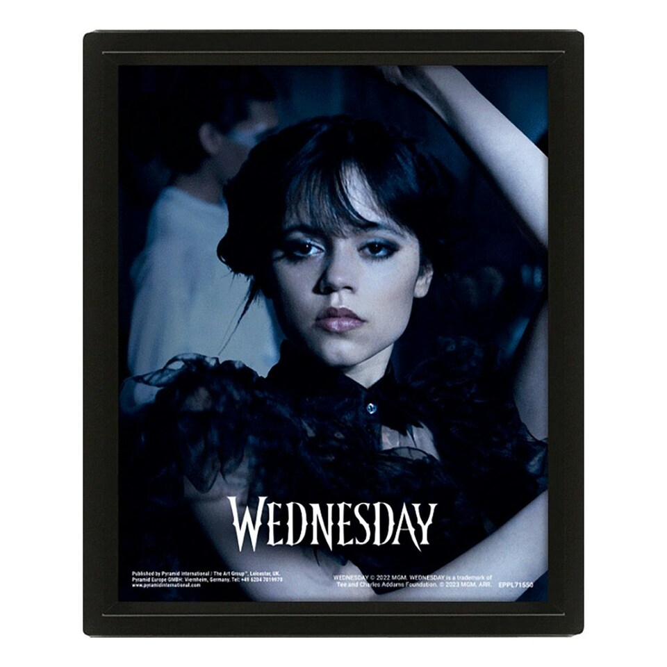 image 1 of Wednesday Goo Goo Muck 3D Framed Picture - Black - 25cm x 20cm