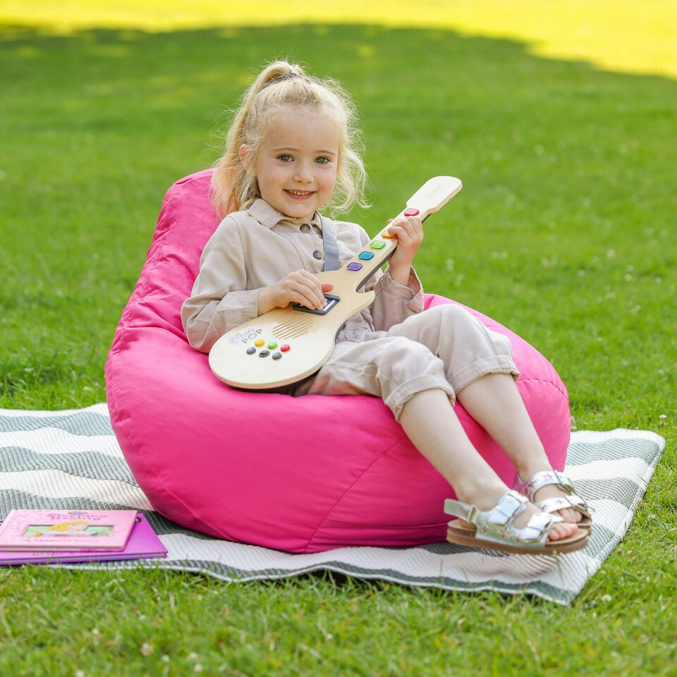 image 1 of icon Kids High Back Bean Bag Pink Indoor Outdoor Childrens Bean Bags Pink