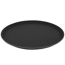 Argon Tableware Round Non-Slip Serving Tray - 28cm - Black | Black | Black