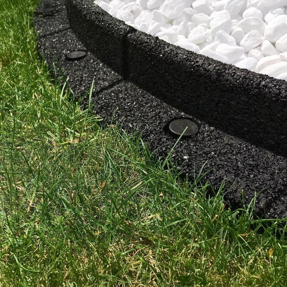 Primrose Flexiborder Garden Edging for Lawns Border Edge Piece in Black | Size: 2 Pack