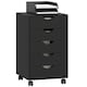 image 1 of HOMCOM Mobile Vertical Filing Cabinet with 5 Drawers for Home Office, Black