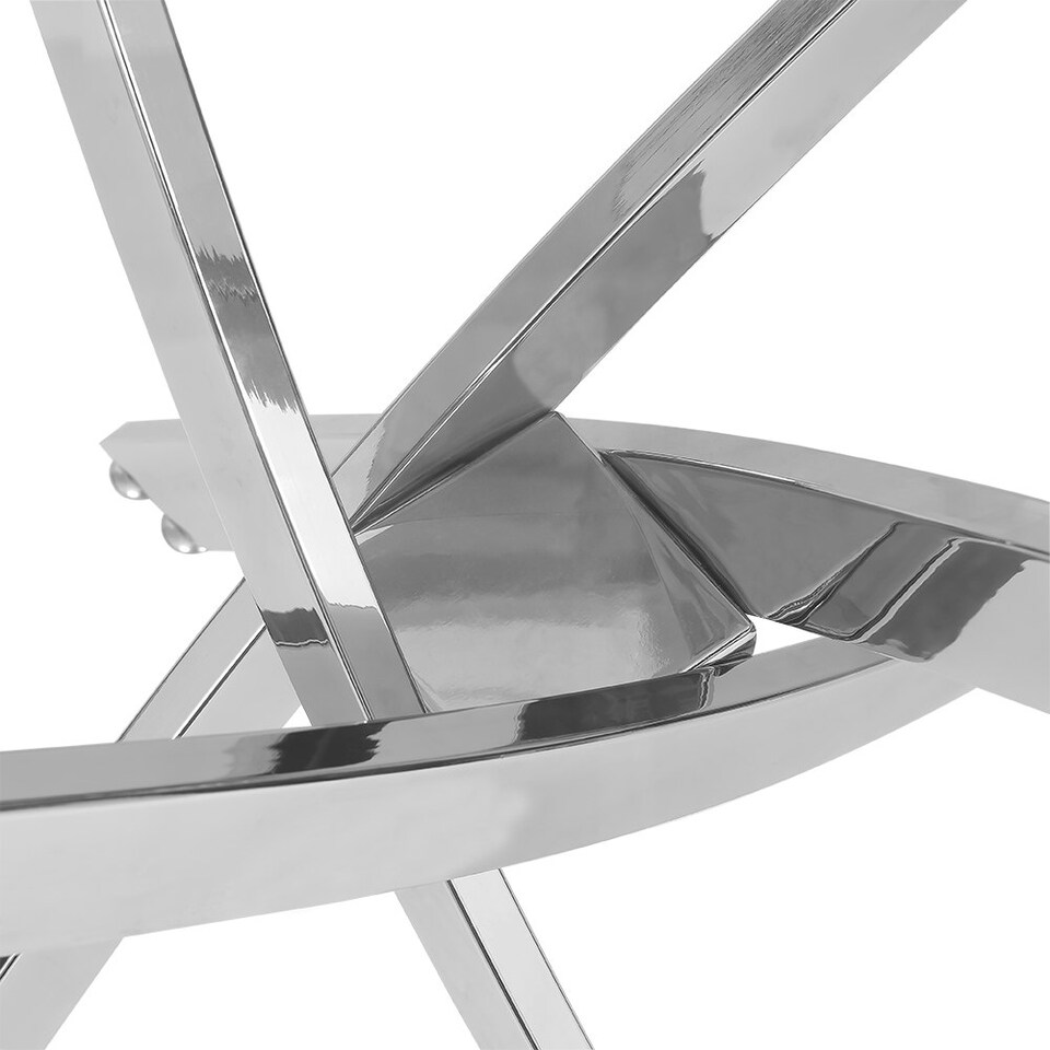 image 1 of Living and Home Modern Tempered Glass Dining Table