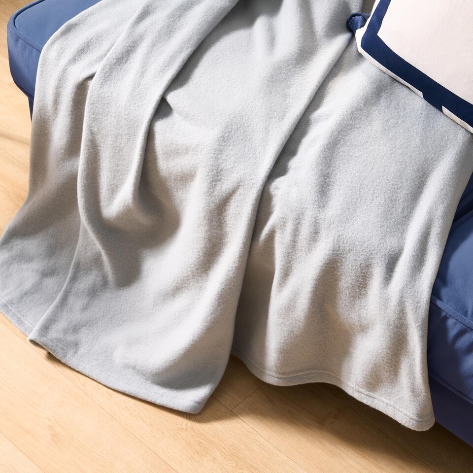 image 1 of OHS Soft Plush Polar Fleece Plain Throw | Grey | Mid Grey - 200CMx240CM