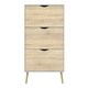 image 3 of Oslo Shoe Cabinet 3 Drawers in White and Oak