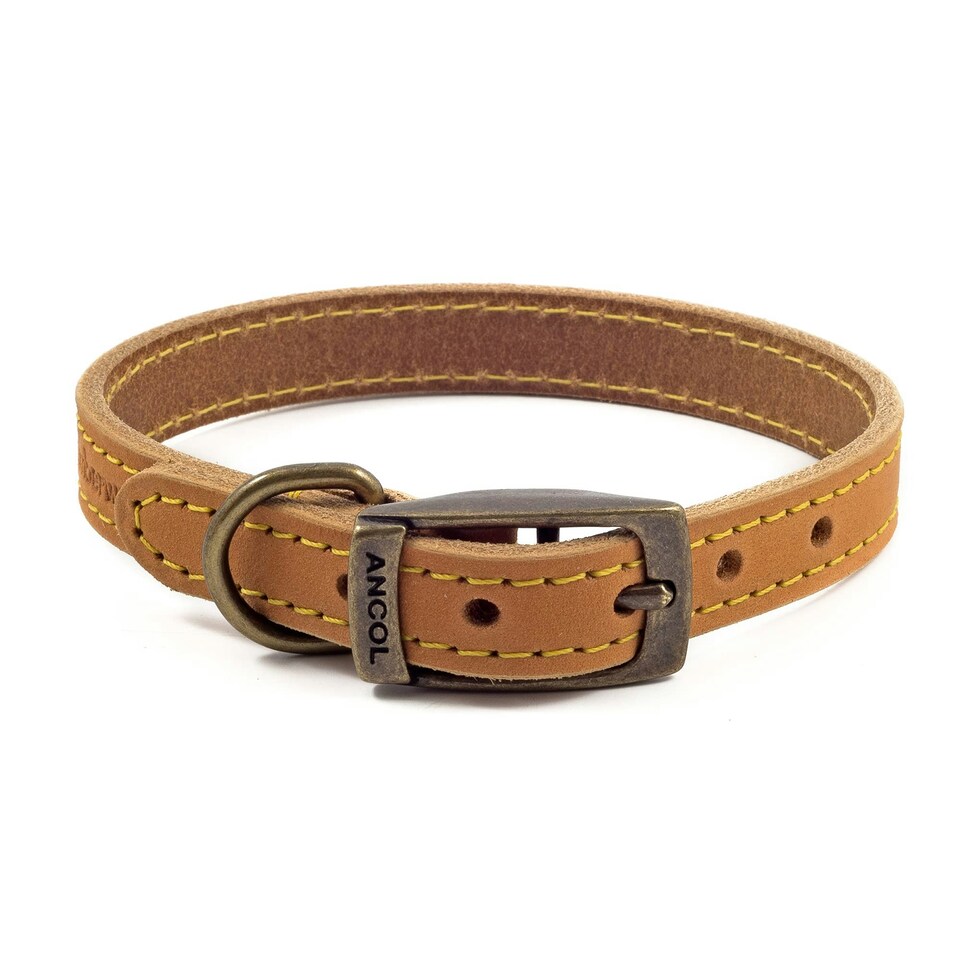 Ancol Timberwolf Leather Collar Mustard 16" (28-36cm) N/A | One Size