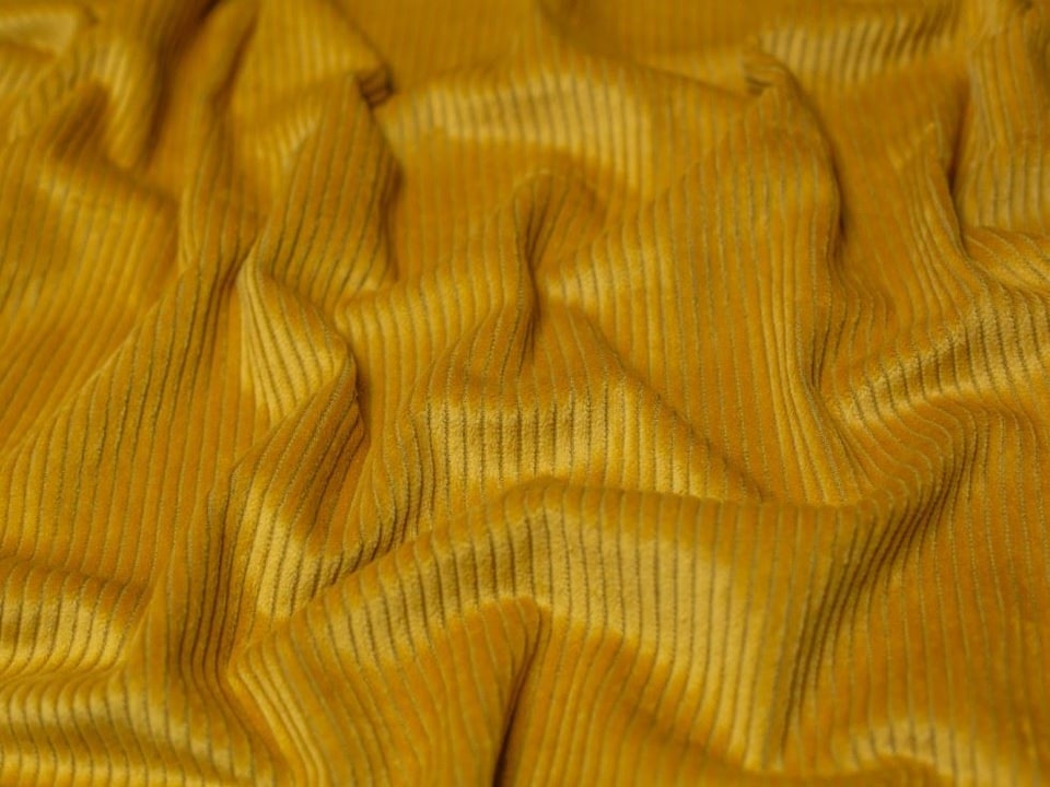 Minerva Core Range Yellow 5 Wale Cotton Jumbo Cord Fabric for Dressmaking, 142cm / 55" Wide - per metre