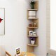 image 3 of Living and Home 5 Tiered Wooden Floating Corner Shelf, Brown