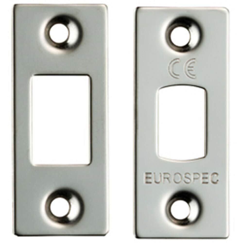 Loops Forend Strike & Fixing Pack Suitable for Tubular Deadbolt Bright Steel in Metallics