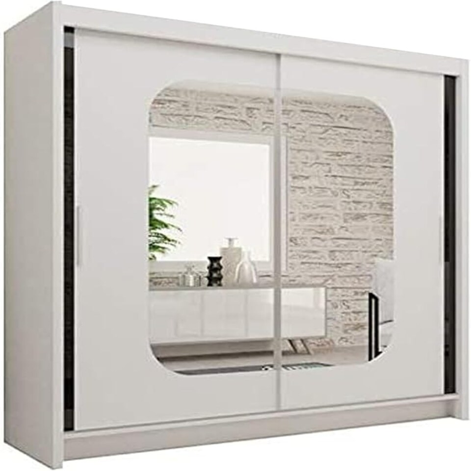 image 1 of Modern Sliding Wardrobe 120/150/180/203cm White/Black/Grey/Oak Black | 150cm
